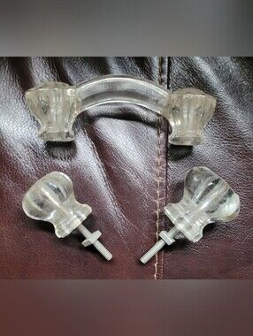 Vintage Clear Glass Drawer Pulls and Knobs Set - Transparent Home Accents (116)
